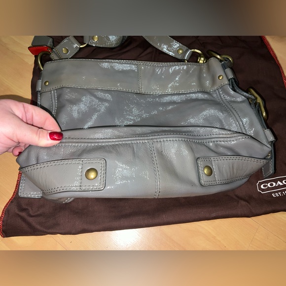 Coach Gray Patent Leather Bag - Picture 4 of 9